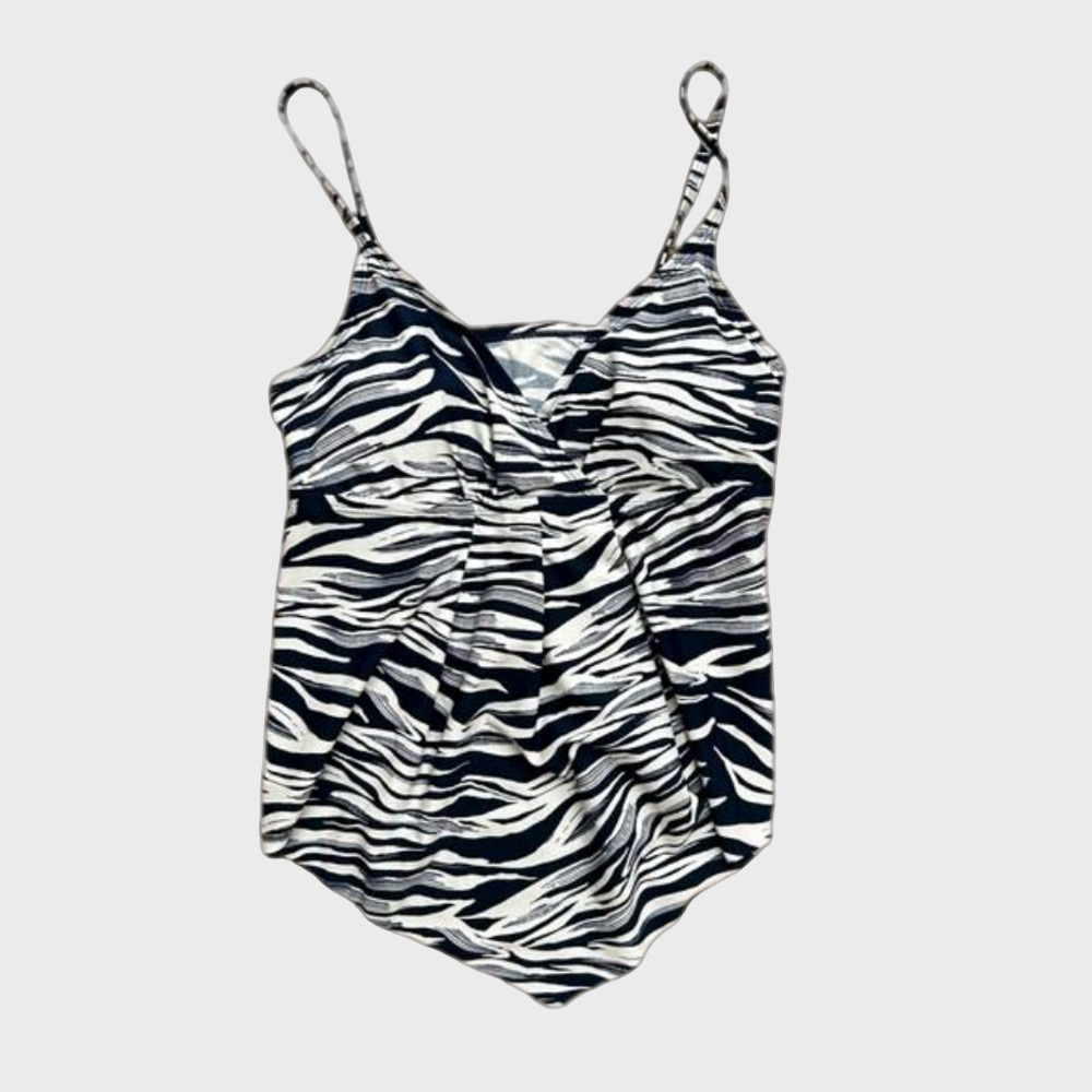 Into the Bleu Handkerchief Tankini Wild Tiger Blue White M